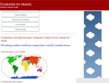 Tablet Screenshot of climatestotravel.com